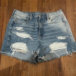 American Eagle Outfitters Light Blue Ripped Jean Shorts